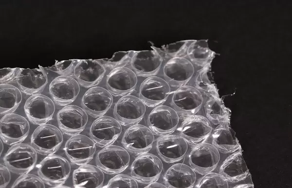 Bubble wrap on black table