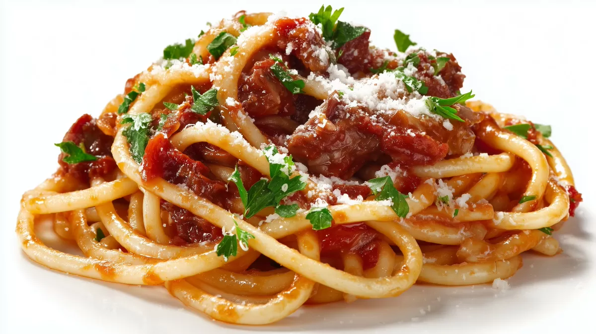 Bucatini all'Amatriciana römisch mit Guanciale