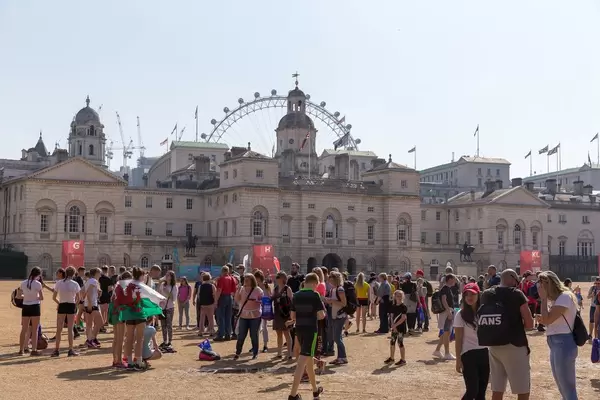 Buckingham Palace and London Eye in the background, London