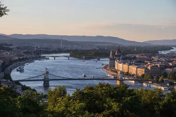 Budapest at sunset from Gellért Hill