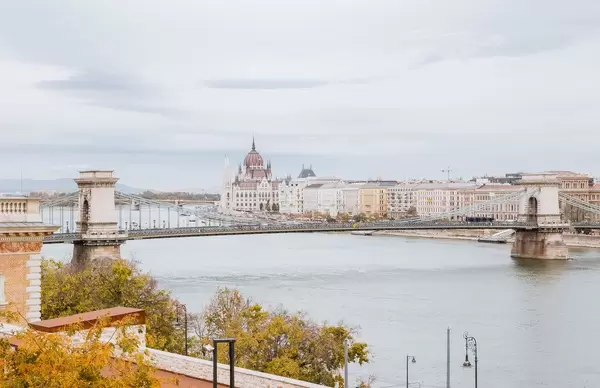 Budapest with chain bridge and parliament, Hungary