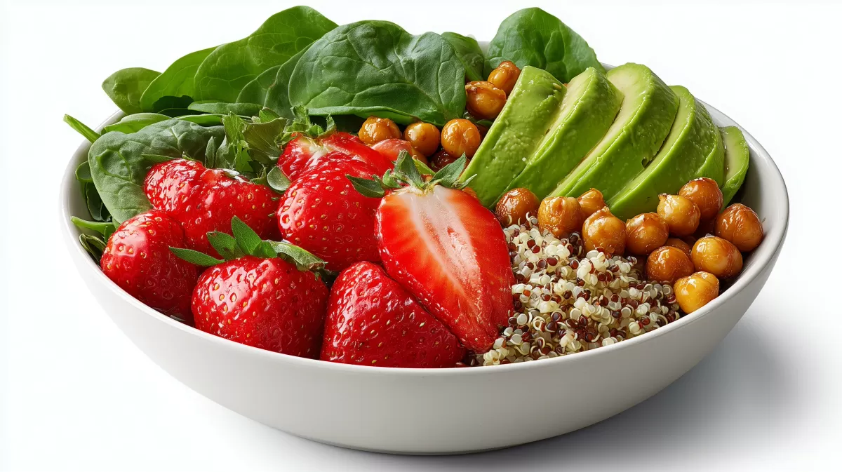 Buddha Bowl mit Erdbeeren food – Quinoa & Avocado