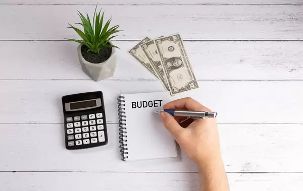 Budget planning concept on white desk