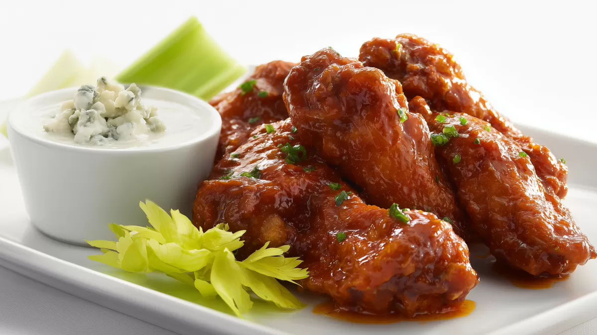 Buffalo Chicken Wings mit würziger Soße und Dip