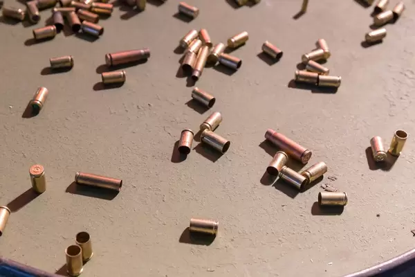 Bullet casings on the floor