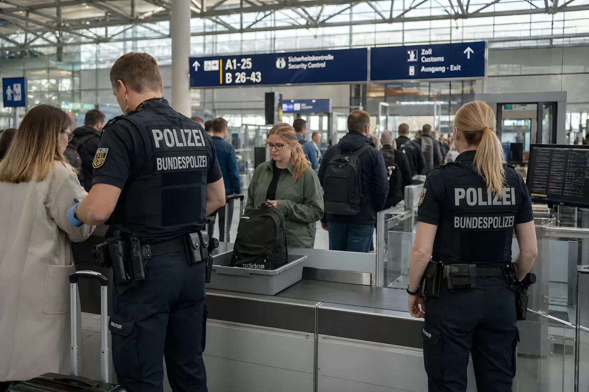 Bundespolizei kontrolliert Reisende am Flughafen