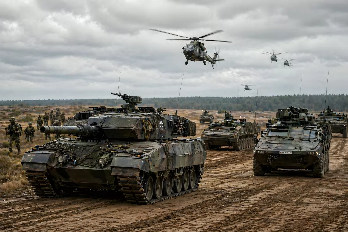 Bundeswehr-Panzer Leopard 2 bei militärischer Übung