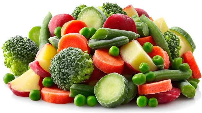 Bunt gemischtes Frischgemüse in Nahaufnahme