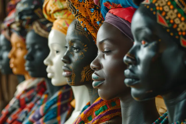 Bunte afrikanische Porträt-Puppen