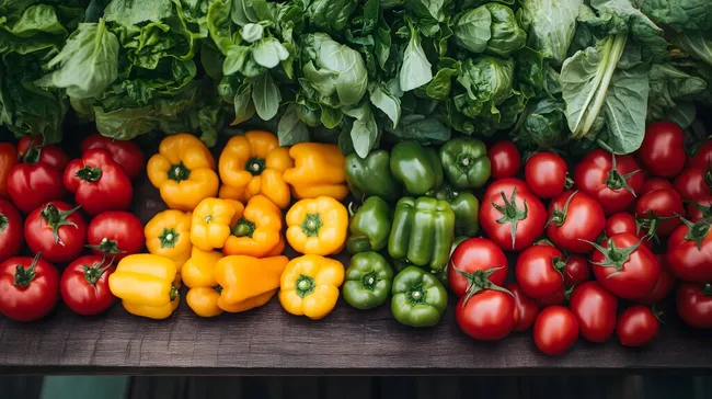 Bunte Auswahl an frischen Gemüsesorten
