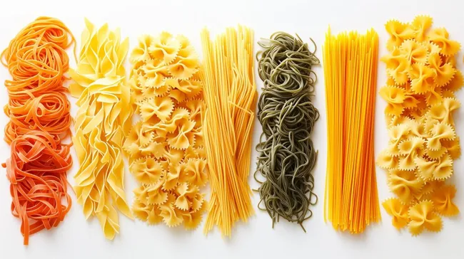 Bunte Auswahl an italienischen Nudelspezialitäten