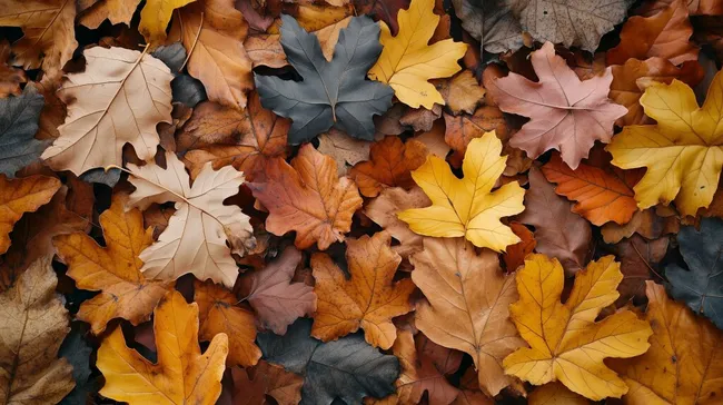 Bunte Blätter im Herbstwald