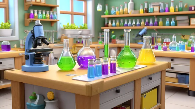 Bunte Chemie-Laborausstattung für Kinder