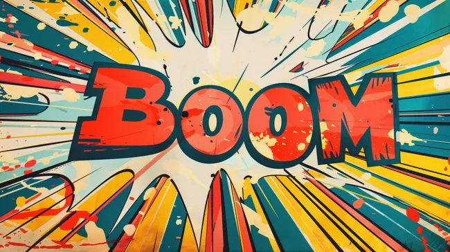 Bunte Comic-Explosion mit Retro-Effekt