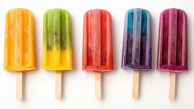 Bunte Eisstiele auf weißem Hintergrund