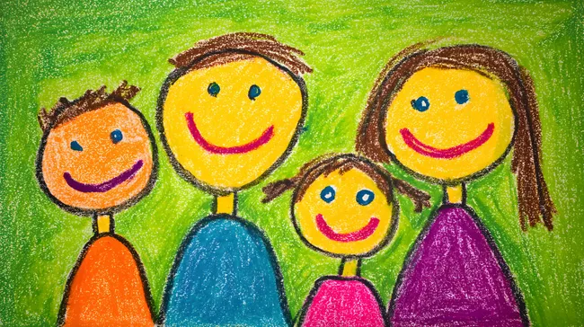 Bunte Familie mit Lächeln - Kinderbild