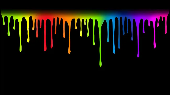 Bunte Farbspritzer auf schwarzem Hintergrund