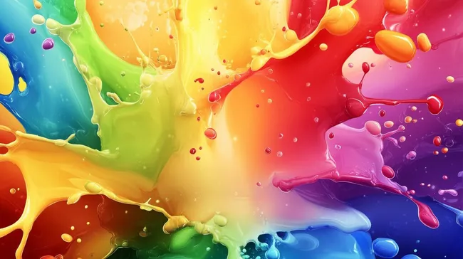 Bunte Farbspritzer in der Luft