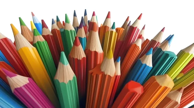 Bunte Farbstifte für kreative Gestaltung