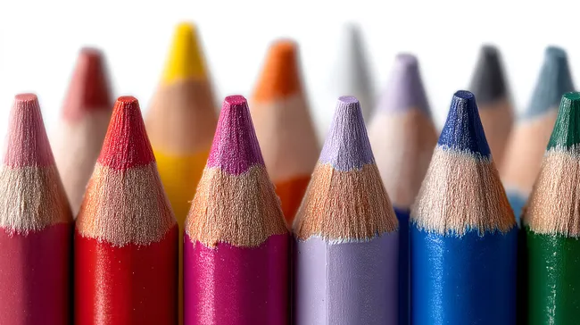 Bunte Farbstifte in Nahaufnahme