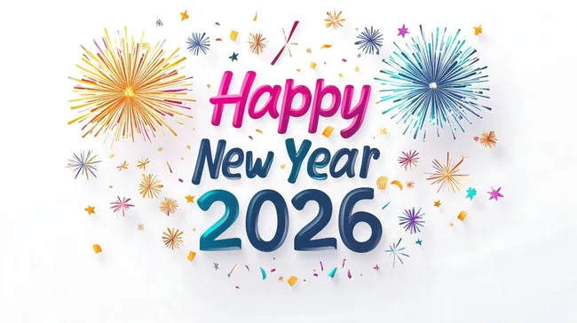 Bunte Feuerwerk-Explosion zum Jahreswechsel 2026