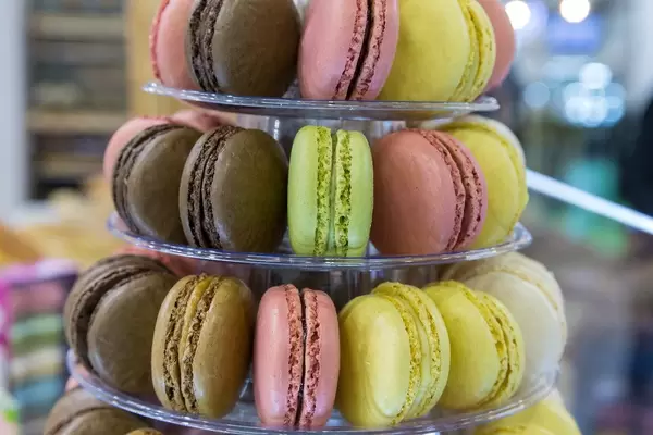 Bunte französische macarons