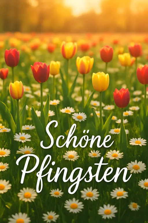 Bunte Frühlingsblüten mit strahlender Sonne