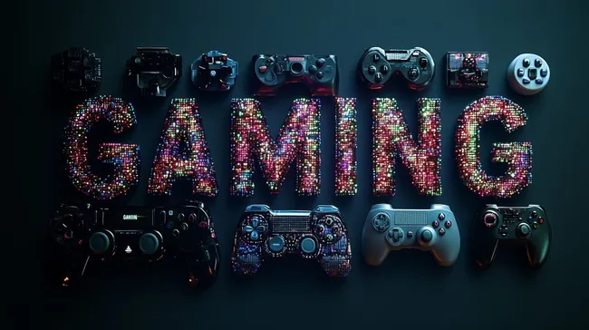 Bunte Gaming-Controller in dunkler Umgebung