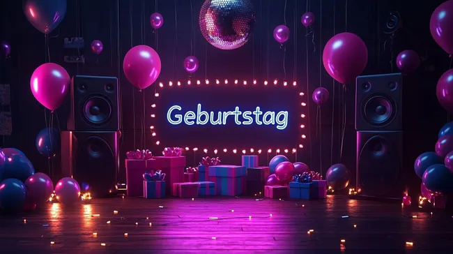 Bunte Geburtstagsfeier mit Disco-Kugel und Lichterketten