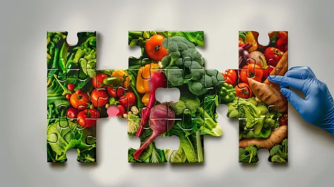 Bunte Gemüse-Puzzle für gesunde Ernährung