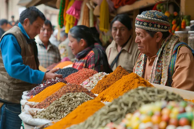 Bunte Gewürze auf dem Markt