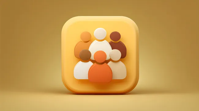 Bunte Gruppe von Avataren in 3D-Symbol