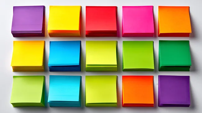 Bunte Haftnotizen in verschiedenen Farben