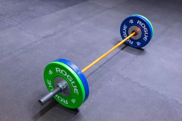 Bunte Hantelscheiben von Rogue Fitness Europe auf der Fitnessmesse Fibo 2019 in Köln