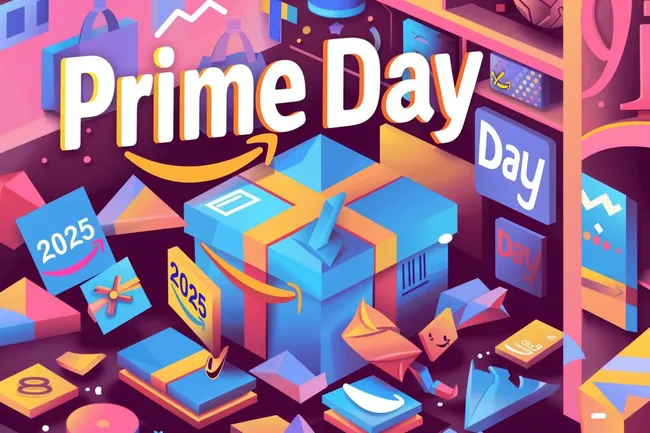 Bunte Illustration für Amazon Prime Day 2025