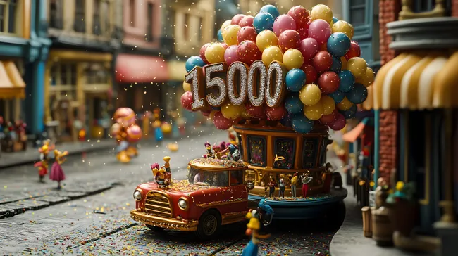 Bunte Karnevalskutsche mit 15.000 Luftballons