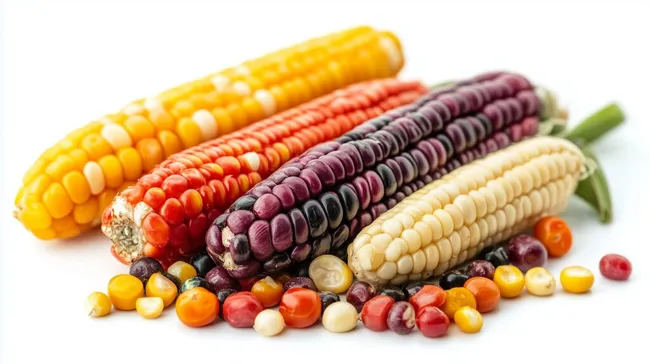 Bunte Kollektion frischer Mais- und Maissorten