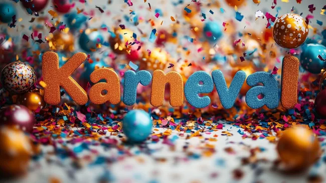 Bunte Konfetti-Dekoration für fröhlichen Karnevalsanlass