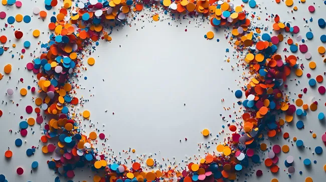 Bunte Konfetti-Explosion auf hellem Hintergrund