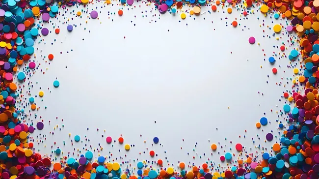 Bunte Konfetti-Grenze mit Platz für Kreativität