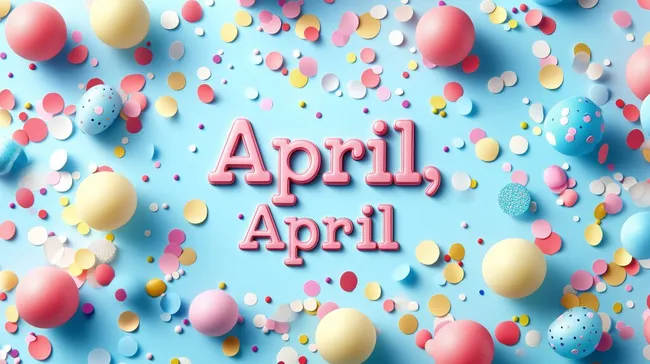 Bunte Konfetti-Komposition zum April-Fools-Day