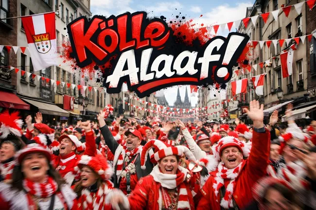 Bunte Konfettiparty beim Kölner Karnevalsumzug