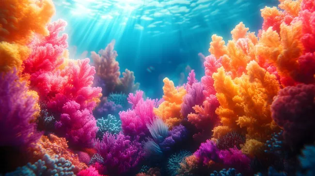 Bunte Korallen in einer faszinierenden Unterwasserwelt