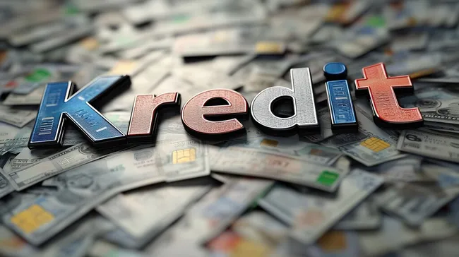 Bunte Kreditkartengeldbörse mit Schatteneffekt