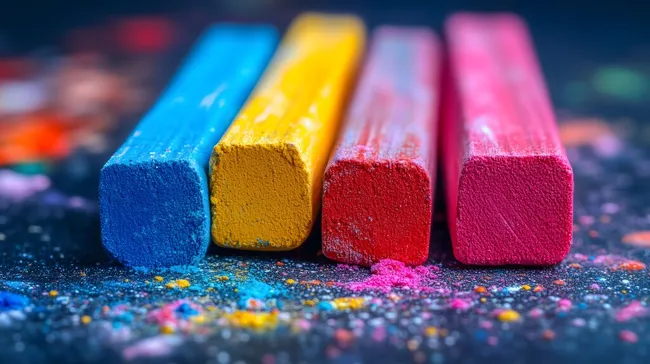 Bunte Kreide-Stifte für kreative Gestaltung