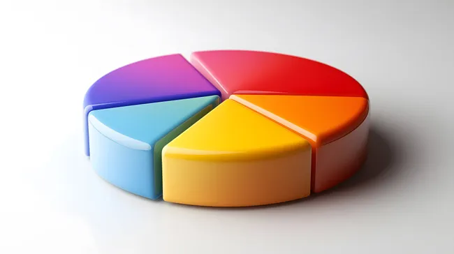 Bunte Kuchendiagramm-Visualisierung für Daten und Statistiken