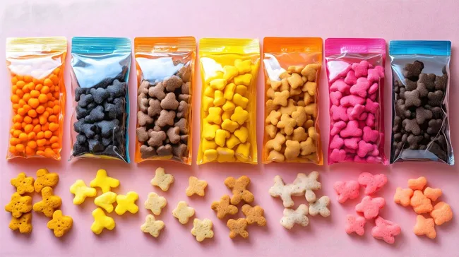 Bunte Leckerchen für Haustiere in Portionsgrößen