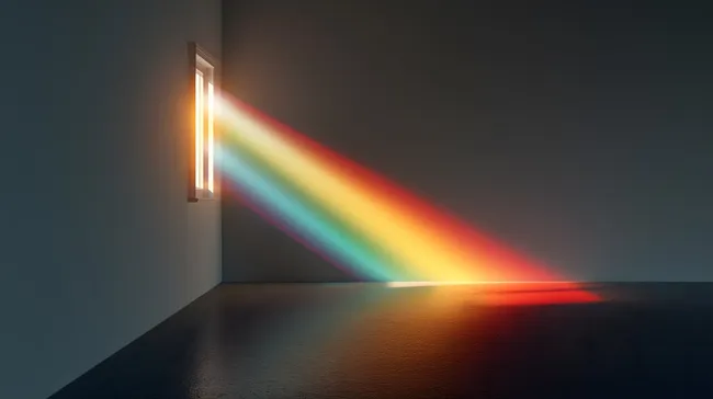 Bunte Lichtreflexion durch Fenster