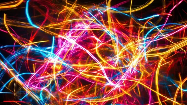 Bunte Lichtspuren in futuristischem Design