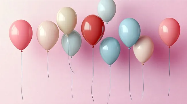Bunte Luftballons auf rosa Hintergrund